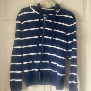 Blue & White striped hoodie size Large